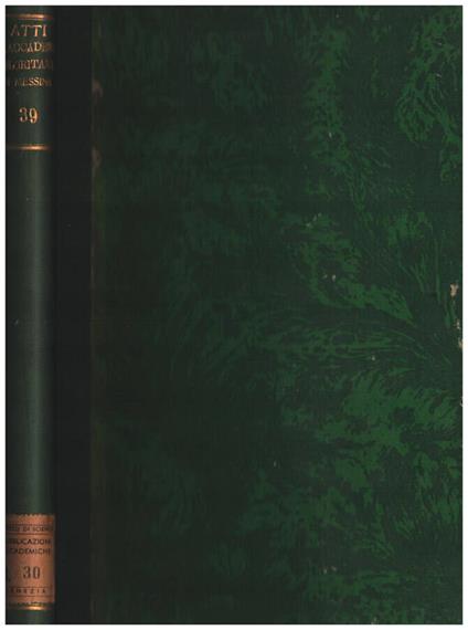 Atti della Reale Accademia Peloritana - copertina