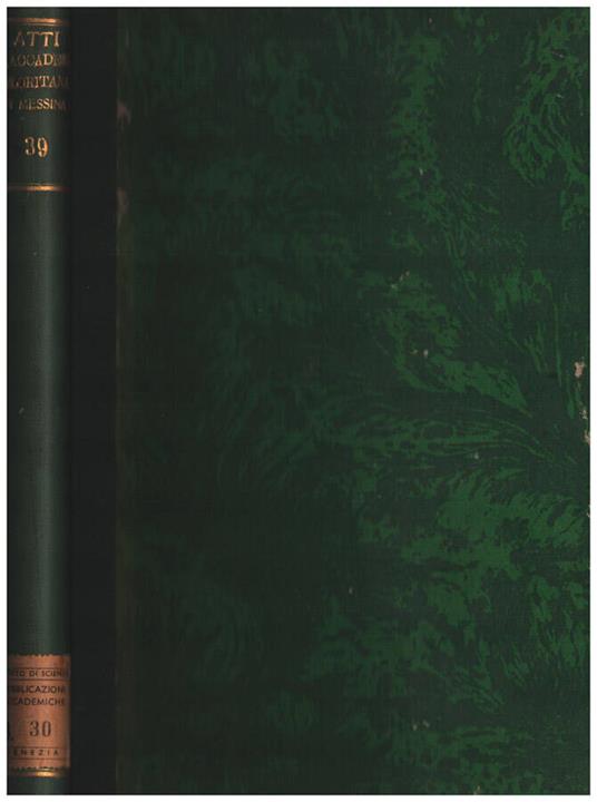 Atti della Reale Accademia Peloritana - copertina