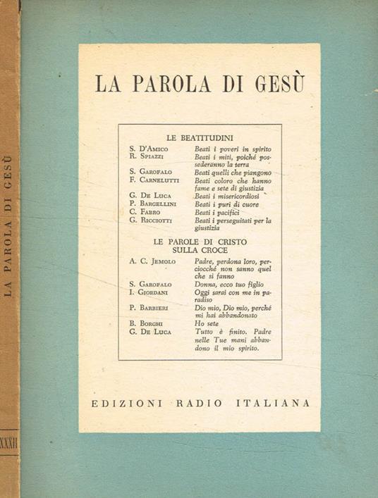 La parola di Gesù - copertina