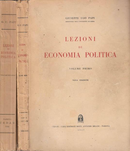 Lezioni di economia politica - Giuseppe Ugo - copertina