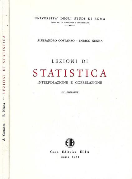 Lezioni di Statistica - copertina