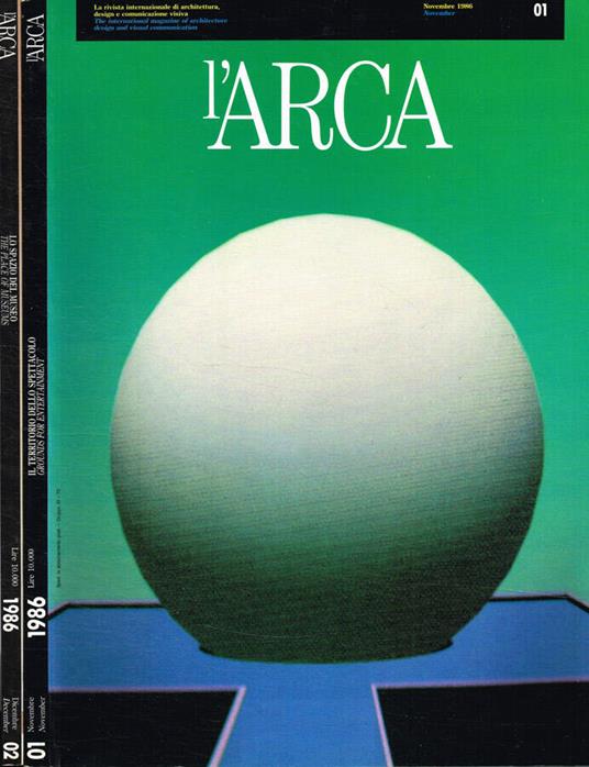 L' arca. La rivista internazionale di architettura, design e comunicazione visiva. N.1, novembre 1986, N.2, dicembre 1986 - copertina