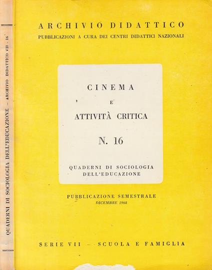 Cinema e attività critica dicembre 1968 n 16 - copertina