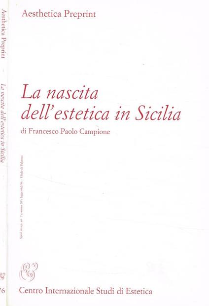 La nascita dell'estetica in Sicilia - copertina