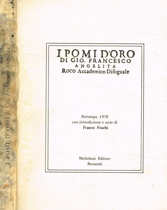 I pomi d'oro di Gio. Francesco Angelita Roco accademico disuguale - copertina