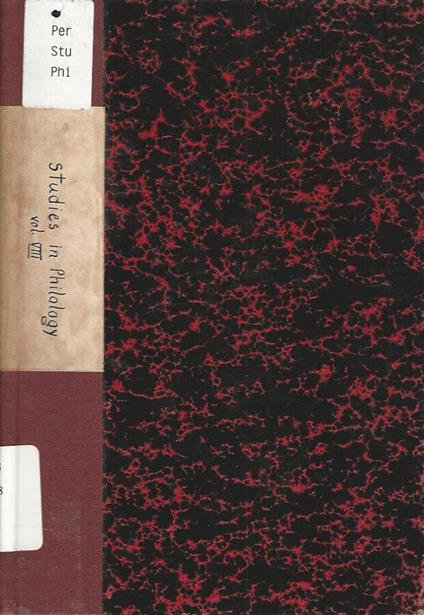 Studies in Philology - Vol. VIII, part II-Introduction - copertina