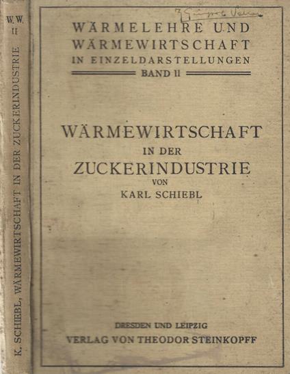 Warmewirtschaft in der zuckerindustrie vol. II - copertina