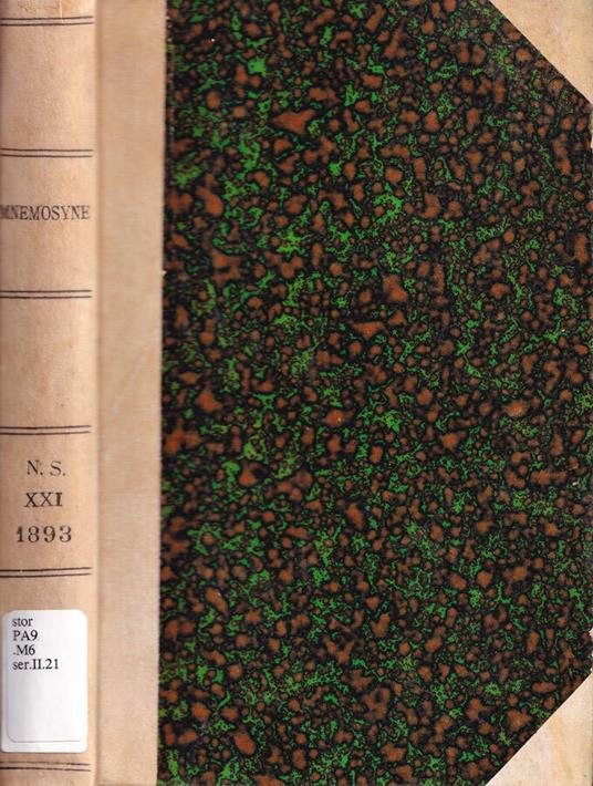 Mnemosyne, volume XXI, 1893 - copertina