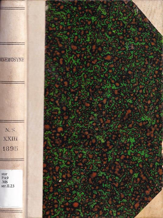 Mnemosyne, volume XXIII, 1895 - copertina