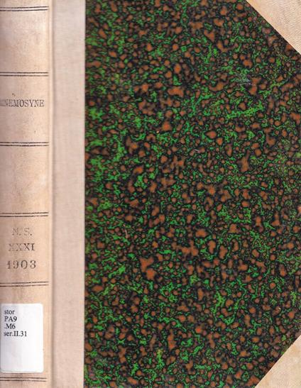 Mnemosyne, volume XXXI, 1903 - copertina