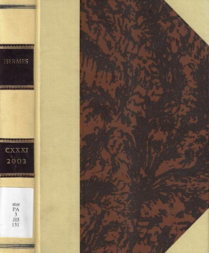 Hermes CXXXI 2003 - copertina