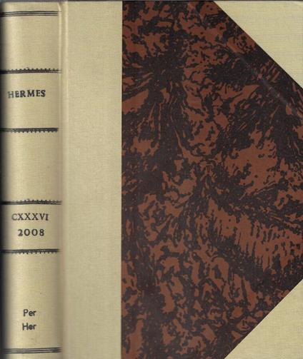 Hermes CXXXVI 2008 - copertina