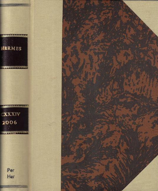 Hermes CXXXIV 2006 - copertina