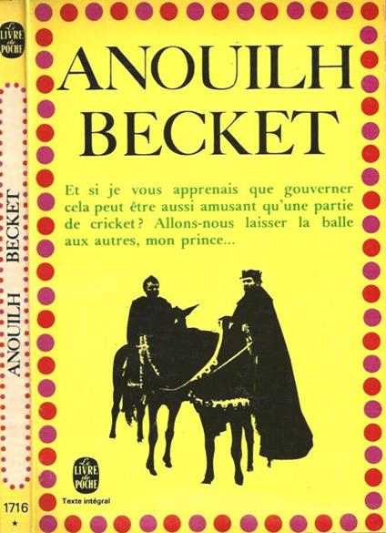 Becket ou l'Honneur de Dieu - Jean Anouilh - copertina