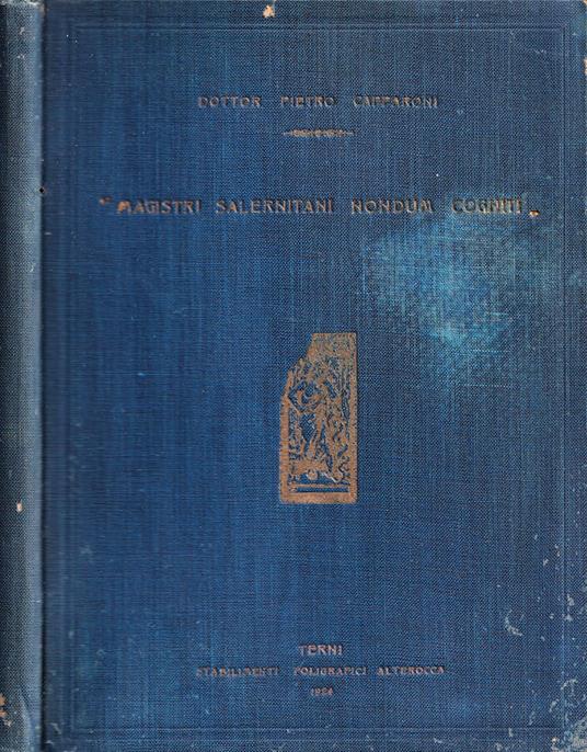 Magistri salernitani nondum cogniti - Pietro Capparoni - copertina