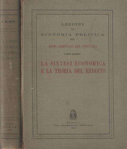 Lezioni di economia politica - Gustavo Del Vecchio - copertina