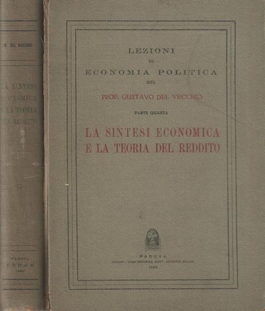 Lezioni di economia politica - Gustavo Del Vecchio - copertina