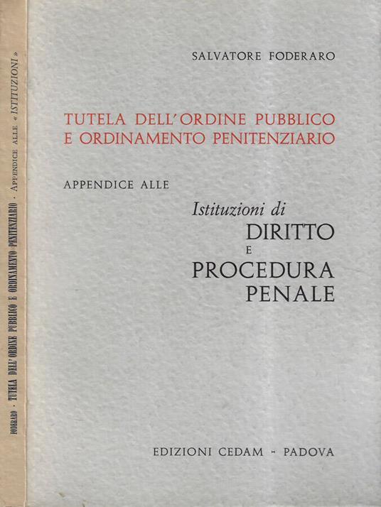 Tutela dell'ordine pubblico e ordinamento penitenziario - Salvatore Foderaro - copertina
