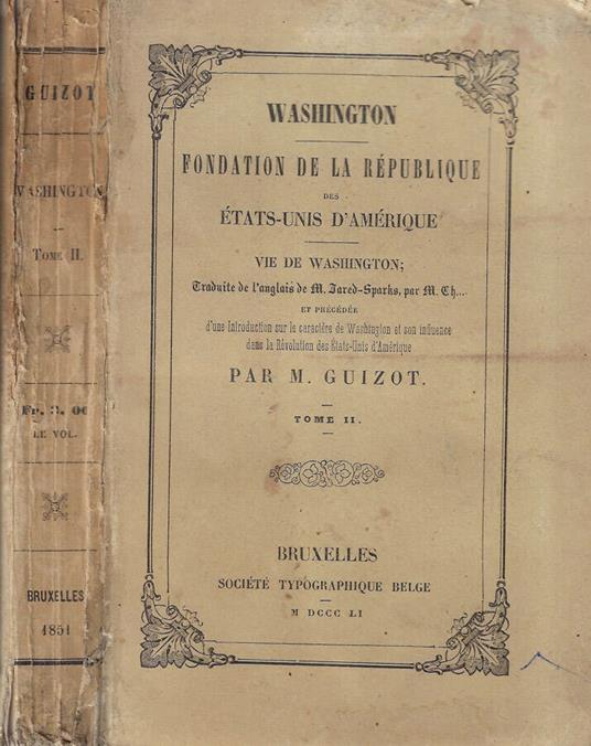 Washington fondation de la republique des etats-unis d'amerique tome II - M. Guizot - copertina