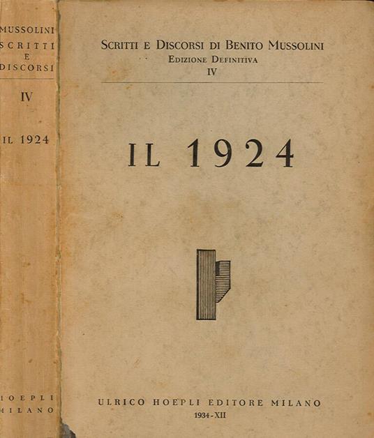Il 1924 II-III E.F - Valentino Piccoli - copertina