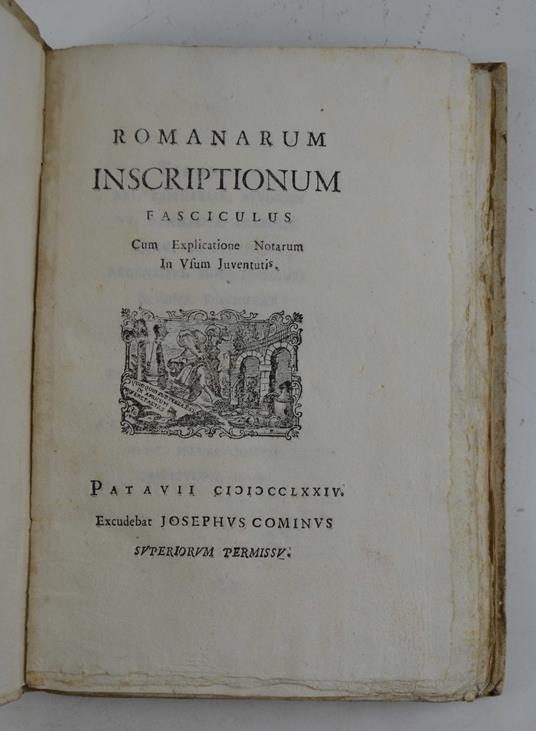 Romanarum Inscriptionum Fasciculus cum Explicatione Notarum in Usum Juventutis - copertina