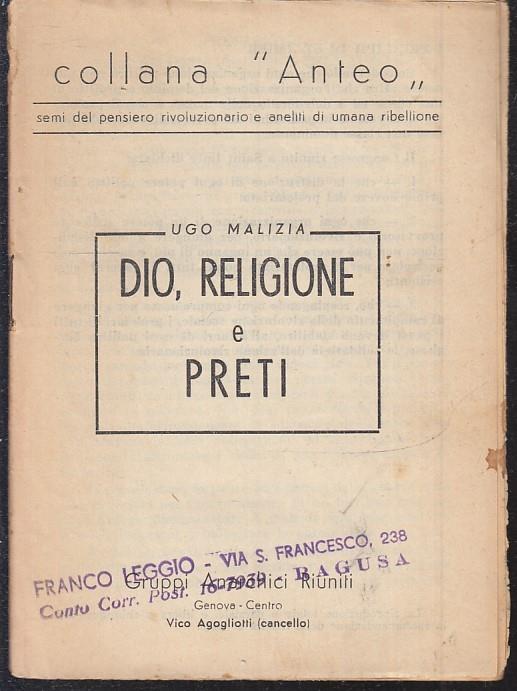 Dio Religioni E Preti - copertina