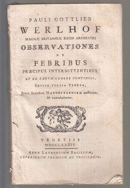 Werlhof Observationes Febribus Settecentina - copertina