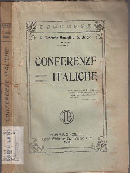 Conferenze Italiche - copertina