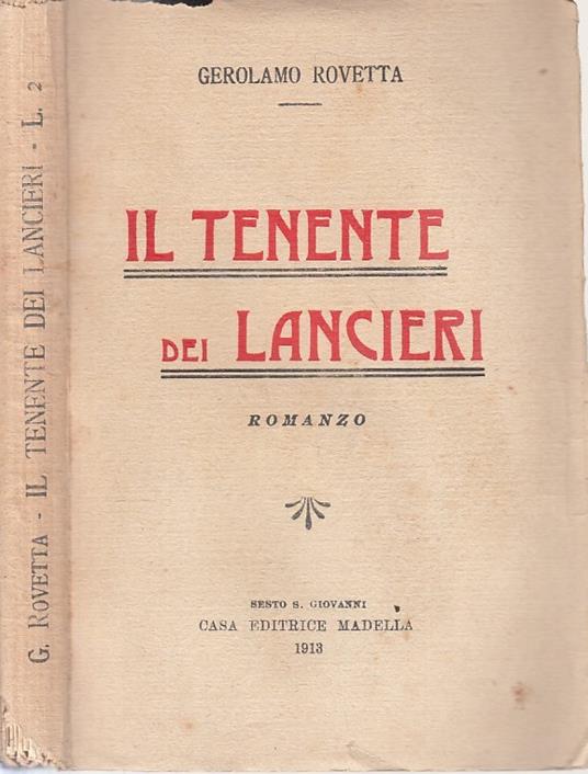 Il Tenente Dei Lancieri - - Gerolamo Rovetta - copertina