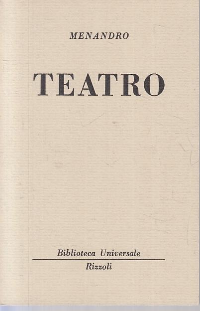 Teatro - Menandro - copertina