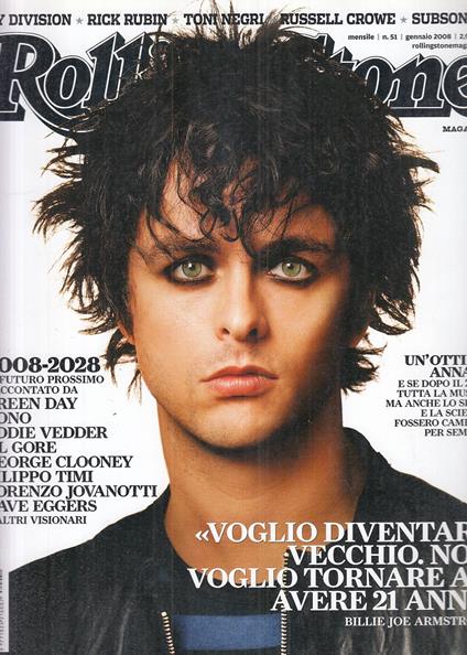 Rivista Magazine Rolling Stone 51 Billie Joe Armstrong - copertina