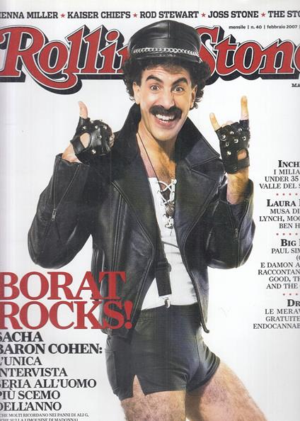 Rivista Magazine Rolling Stone N.40 Borat Sienna - copertina