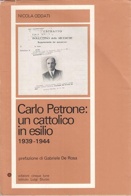 Carlo Petrone Cattolico In Esilio- Oddati- Cinque Lune - Nicola Oddati - copertina