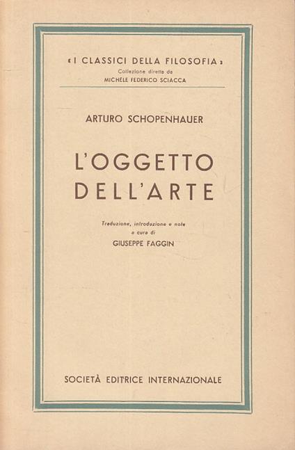 L' Oggetto Dell' Arte - Arthur Schopenhauer - copertina