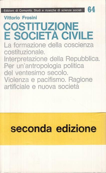 Costituzione E Società Civile - Vittorio Frosini - copertina