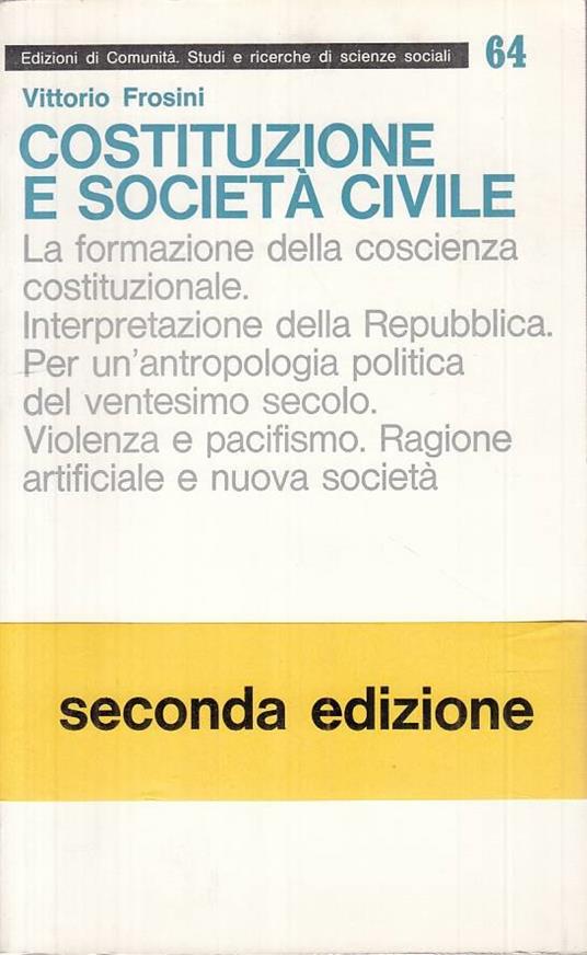 Costituzione E Società Civile - Vittorio Frosini - copertina