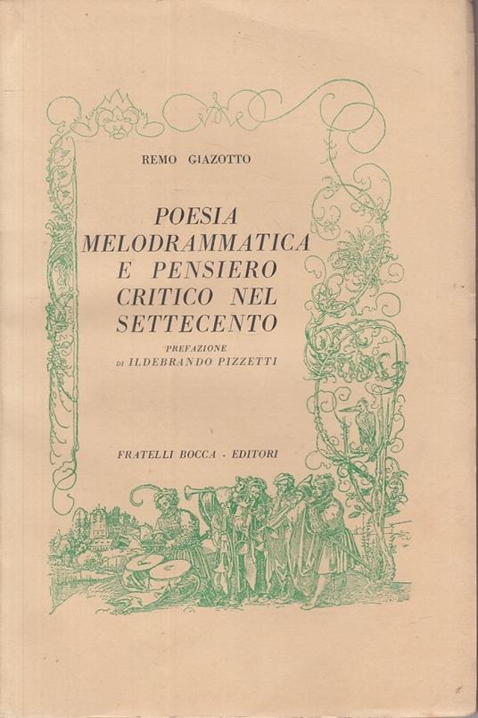 Poesia Melodrammatica Settecento - Remo Giazotto - copertina