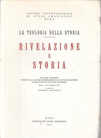 La Teologia Della Storia - copertina