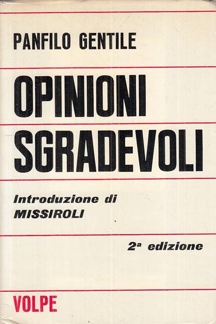 Opinioni Sgradevoli - Panfilo Gentile - copertina