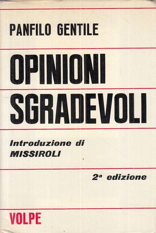 Opinioni Sgradevoli - Panfilo Gentile - copertina