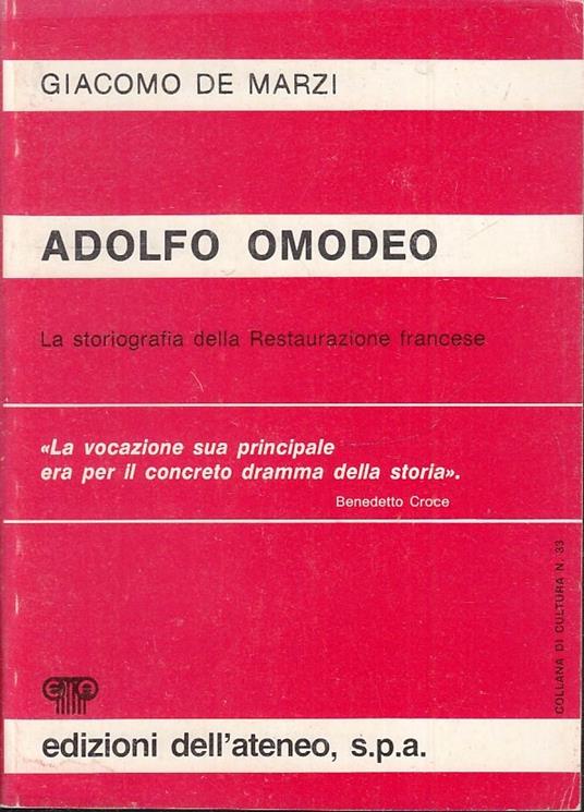 Adolfo Omodeo Restaurazione Francese - Giacomo De Marzi - copertina