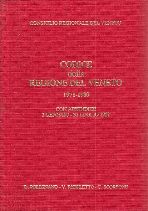 Codice Della Regione Del Veneto 1971/1980 - copertina