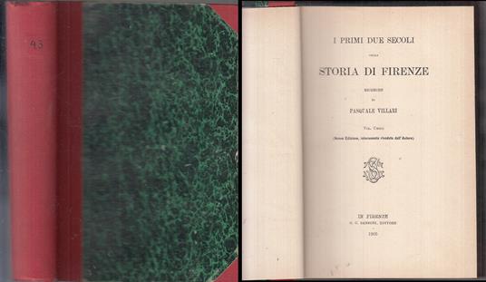 I Primi Due Secoli Storia Di Firenze - Pasquale Villari - copertina