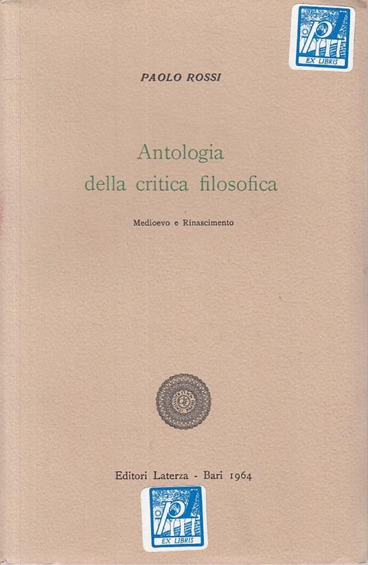 Antologia Critica Filosofica Vol.2 - Paolo Rossi - copertina