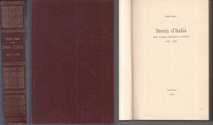 Storia D'italia 476/1500 - Paolo Rossi - copertina