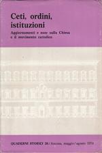 Ceti, Ordini, Istituzione Chiesa