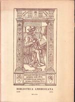La Biblioteca Ambrosiana Inaugurazione Sala Sacchetti 1609/1975