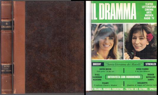 Volume Rilegato Rivista Il Dramma Luglio/Settembre 1970 - copertina