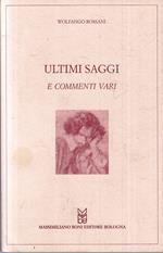 Ultimi Saggi E Commenti Vari