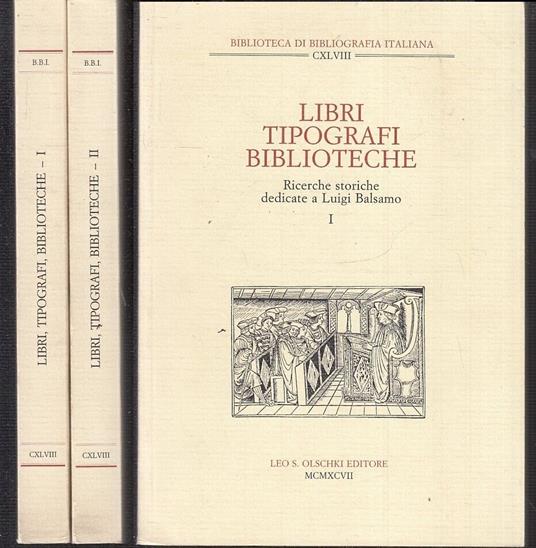 Libri Tipografi Biblioteche 2 Volumi - copertina